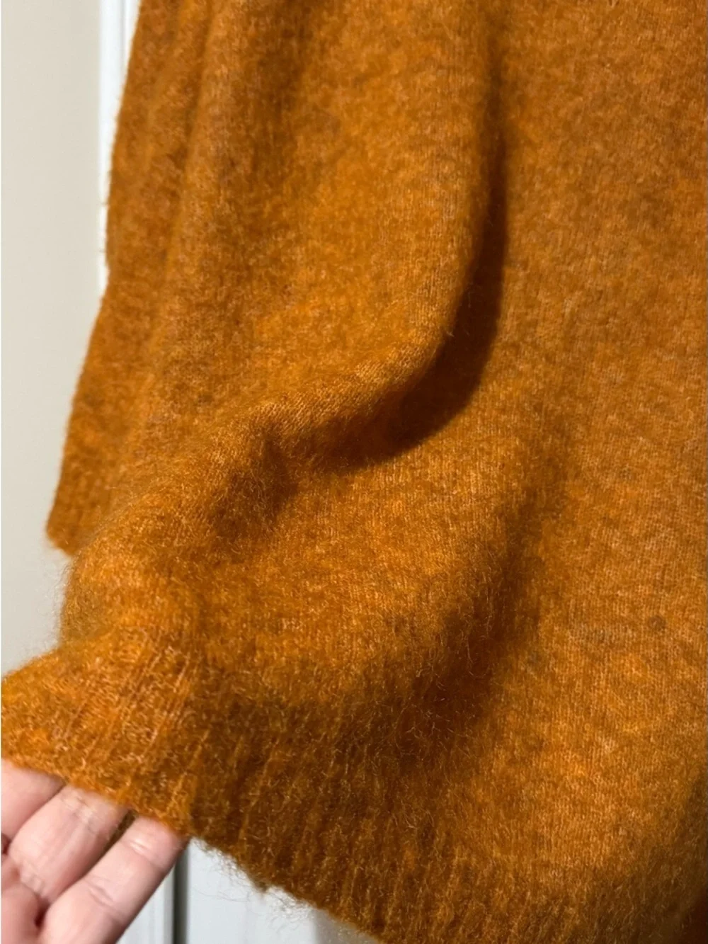 Rabens Saloner Magda Superkid Mohair & Merino Wool Sweater in Burnt Orange S/M - Picture 4 of 7